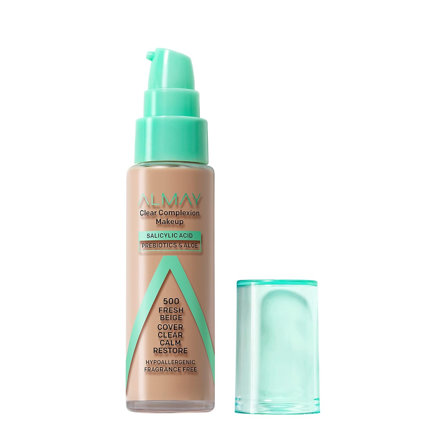 Almay Clear Complexion Acne Foundation Makeup with Salicylic Acid – Lightweight, Medium Coverage, Hypoallergenic, Fragrance-Free, for Sensitive Skin, 500 Fresh Beige, 1 fl oz. Almay Clear Complexion Acne Foundation Makeup with Salicylic Acid – Lightweight, Medium Coverage, Hypoallergenic, Fragrance-Free, for Sensitive Skin, 500 Fresh Beige, 1 fl oz.