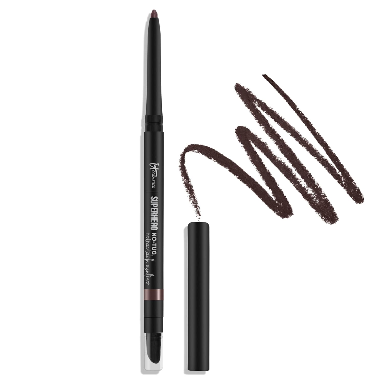 IT Cosmetics Superhero No-Tug Retractable Eyeliner – All-Day Wear, Waterproof Formula Won’t Smudge – With Avocado Oil, Chamomile Extract, Vitamin E & Carnauba Wax – 0.008 oz IT Cosmetics Superhero No-Tug Retractable Eyeliner – All-Day Wear, Waterproof Formula Won’t Smudge – With Avocado Oil, Chamomile Extract, Vitamin E & Carnauba Wax – 0.008 oz