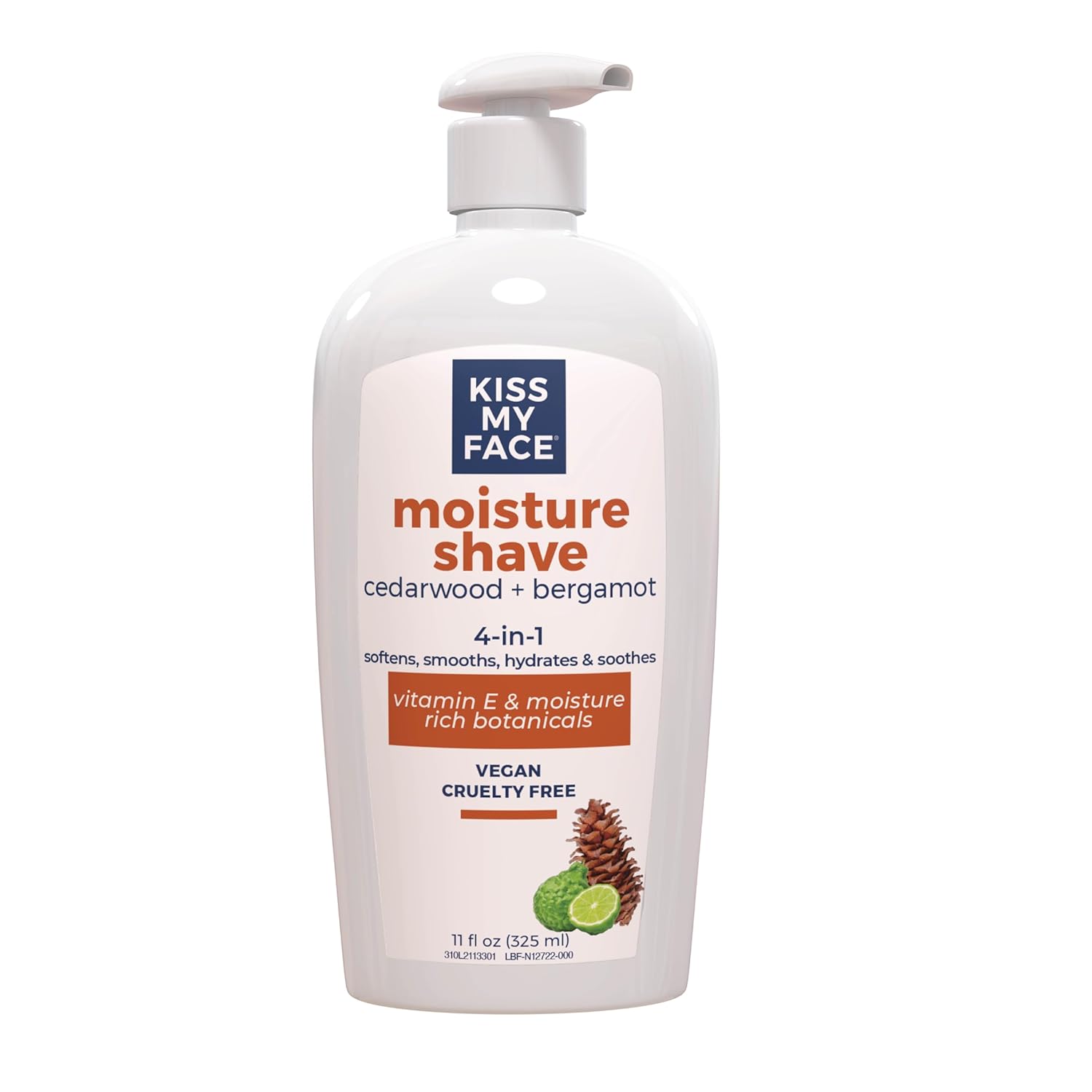 Kiss My Face Cedarwood + Bergamot Moisture Shave – 4 In 1 Shaving Cream – Cruelty Free and Vegan – With added Olive Oil and Aloe Leaf Extract – Vitamin E Rich – 11 fl oz Pump Bottle Kiss My Face Cedarwood + Bergamot Moisture Shave – 4 In 1 Shaving Cream – Cruelty Free and Vegan – With added Olive Oil and Aloe Leaf Extract – Vitamin E Rich – 11 fl oz Pump Bottle