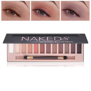 12 Colors Naked Eyeshadow Palette, Natural Nude Matte Pigment Eye Shadow Palette Makeup, With Brush, Long Lasting & Waterproof Smokey Professional Beauty Eye Makeup Kit(Matte)
