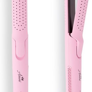 Asani 360° Airflow Styler – 2-in-1 Professional Curling Wand & Hair Straightener – Flat Iron Curler with Cooling Fan, Air Vents – Crimper Styling Tool for Volume & All-Day Curls – for All Hair (Pink)