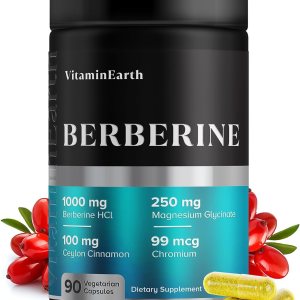 Berberine Supplement Complex | Doctor Formulated with Pure Berberine HCL 1000mg, Ceylon Cinnamon, Chromium Picolinate, & Magnesium Glycinate | 90 Capsules
