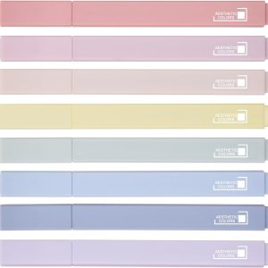 8 Colors Aesthetic Highlighters, 4mm Line Width, Assorted Colors With Soft Chisel Tip, No Bleed Bible Highlighters, Great for School, Nice to Eyes,Pastel Highlighters