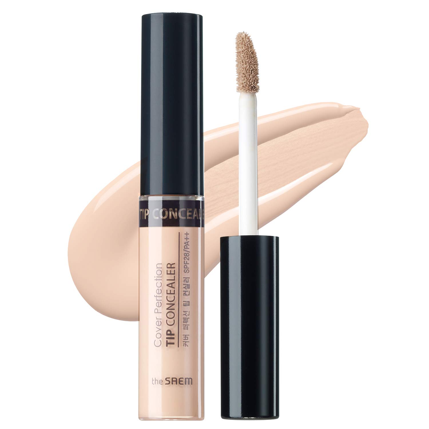 THE SAEM Cover Perfection Tip Concealer, Liquid Multi-Use Concealer, Full Coverage Makeup for Acne Dark Spots Dark Circles Hyperpigmentation and Blemishes, 0.2 fl.oz. (#1.25 Light Beige) THE SAEM Cover Perfection Tip Concealer, Liquid Multi-Use Concealer, Full Coverage Makeup for Acne Dark Spots Dark Circles Hyperpigmentation and Blemishes, 0.2 fl.oz. (#1.25 Light Beige)