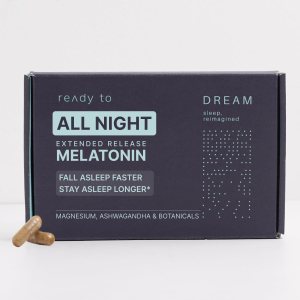 DREAM Natural Sleep Aid | Time Release Melatonin, Magnesium, Ashwagandha, B6, Chamomile, Botanicals | Non-Habit Forming Calm & Sleep Supplement | 60 Vegan Capsules