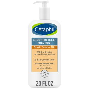 Cetaphil Body Wash, New Smoothing Relief Exfoliating Body Wash, Mildy Exfoliates to Smooth Rough, Textured Skin, 24 Hour Dryness Relief, For Sensitive Skin, 20 oz