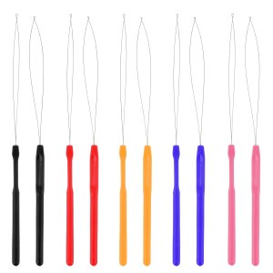 10 Pcs Hair Extension Loop Needle Colorful Hair Beader Tool Threader Pulling Hook Tool Nano Beads Device Tool Bead Device Tool Kits Hair Loop Styling Tool For Hair Extensions Feather Extensions
