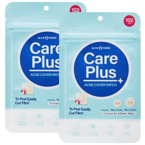 OLIVE YOUNG Care Plus Spot Patch 2 Pack | Hydrocolloid Acne Korean Spot Patch to Cover Zits, Pimples and Blemishes, for Troubled Skin and Face (204 Count – 10mm*144ea + 12mm*60ea)