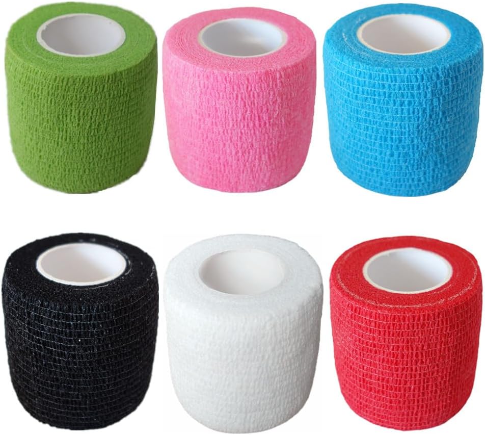 6 Pack 2″ x 5 Yards Self Adherent Wrap Bulk Breathable Self Adhesive Vet Tape, Stretchy Sports Cohesive Bandage Wrap for Athletic, Wrist and Ankle(6 Colors) 6 Pack 2″ x 5 Yards Self Adherent Wrap Bulk Breathable Self Adhesive Vet Tape, Stretchy Sports Cohesive Bandage Wrap for Athletic, Wrist and Ankle(6 Colors)