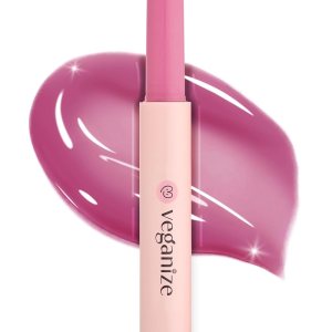 Veganize Collagen Lip Glass Balm | Hydrating Lip Balm in 9 Vibrant Colors | Moisturizing Lip Care Infused with Collagen Jelly Magic | No Animal Trial Lip Balm 0.06 oz (No. 7 Pale Petal)