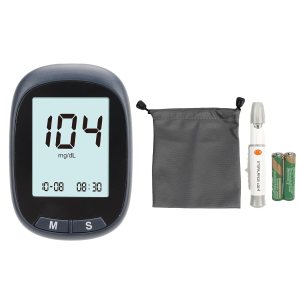 Glucose Monitor Kit, 5 s LCD Display Sugar Test Kit with Lancing Device, Automatic Diabetes Testing Kit for Home Automatic Sugar Tester