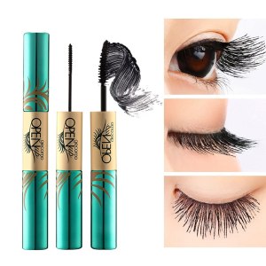 2PCS GECOMO Mascara Black Volume and Length with 2 in 1 Mascara Wand, 4D Silk Fiber Lash Mascara Waterproof, No Smudging, No Clumping, No Flaking, Thick & Black, Best Thrive Liquid Lash Extension Mascara for Women