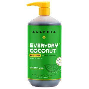 Alaffia EveryDay Coconut Body Wash – Normal to Dry Skin, Helps Gently Moisturize and Cleanse Toxins and Grime, Fair Trade, Coconut Lime, 32 Fl Oz
