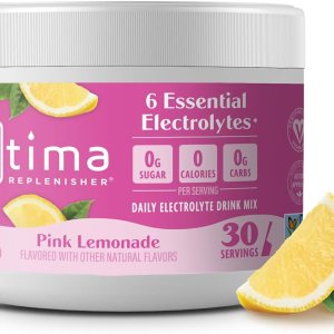 Ultima Replenisher Daily Electrolyte Drink Mix – Pink Lemonade, 30 Serving – Hydration Powder with 6 Key Electrolytes & Trace Minerals – Keto Friendly, Vegan, Non-GMO & Sugar-Free Electrolyte Powder
