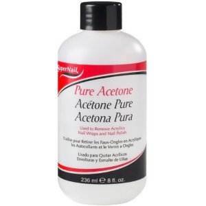 Super Nail Pure Acetone Polish Remover, 8 oz (Pack of 6), WHITE