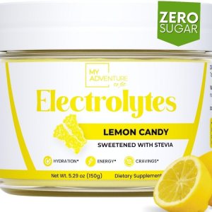 Zero Sugar – Lemon Candy Electrolytes Powder – Refreshing Hydration – Caffeine Free Energy with All Natural Ingredients – Vegan, Keto & Paleo – Sugar Free Electrolytes Powder Drink Mix – 37 Servings