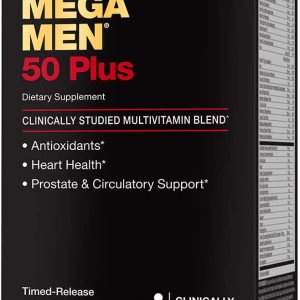 GNC Mega Men 50 Plus Multivitamin | Antioxidants | Heart Health | Prostate and Circulatory Support | 60 Count