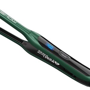 DSHOW Pencil Flat Iron, 3/10″ Small Flat Iron for Short Hair, Pixie Cut and Bangs, Ceramic Tourmaline Mini Hair Straightener for Edges, Tiny Hair Straightener with Adjustable Temperature (Green)