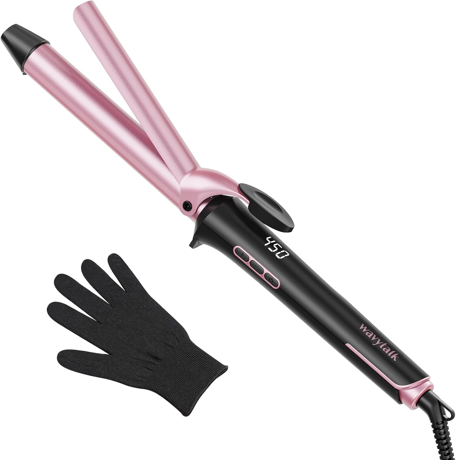 Wavytalk 1 Inch Curling Iron, Curling Wand with Ceramic Coating Barrel, Professional Hair Curling Iron Instant Heat up to 450°F, Dual Voltage Curling Iron, Include Heat Resistant Glove(Rose Pink) Wavytalk 1 Inch Curling Iron, Curling Wand with Ceramic Coating Barrel, Professional Hair Curling Iron Instant Heat up to 450°F, Dual Voltage Curling Iron, Include Heat Resistant Glove(Rose Pink)