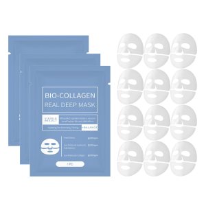 Bio-Collagen Real Deep Mask, Overnight Collagen Face Mask, Bio Collagen Face Mask Overnight, Bio Collagen Mask Korean Overnight Mask, Deep Collagen Anti Wrinkle Lifting Mask (12pc)