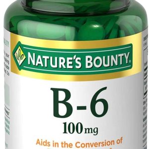 Nature’s Bounty Vitamin B6, Supports Energy Metabolism and Nervous System Health, 100mg, Tablets, 100 Ct