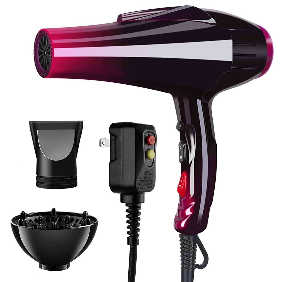 Professional Hair Dryer with Blue Light Far Infrared Negative Ionic 3500W Blow Dryer Fast Drying Heat Hairdryer Powerful Home Salon Hair Dryers with Attachment Professional Hair Dryer with Blue Light Far Infrared Negative Ionic 3500W Blow Dryer Fast Drying Heat Hairdryer Powerful Home Salon Hair Dryers with Attachment