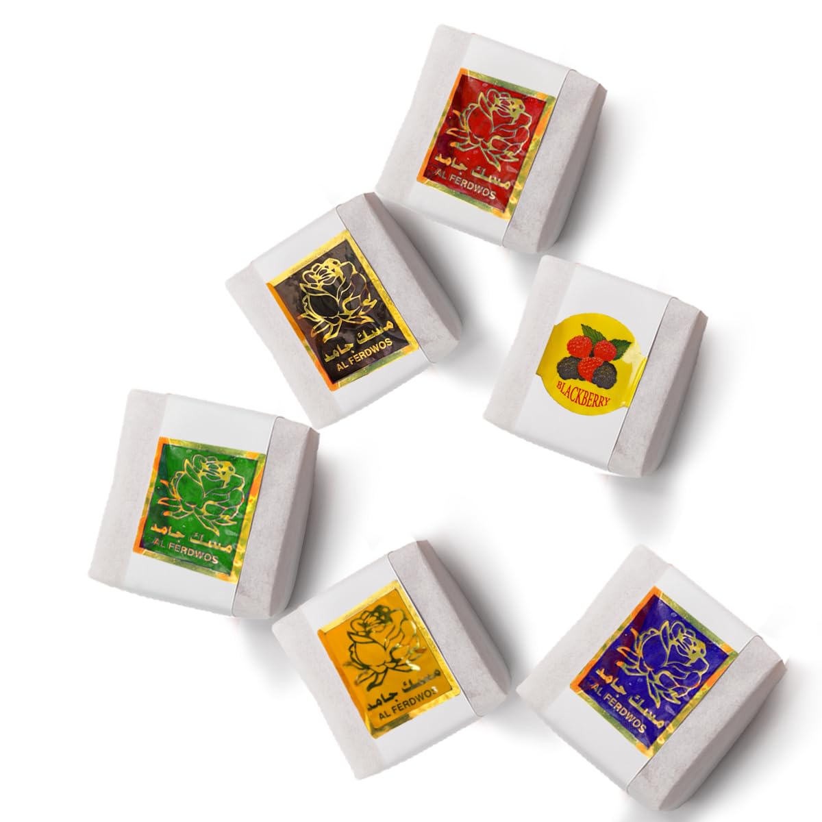 Al Ferdwos 6PCS Solid Musk Sets Solid Perfume Arabic Scent Perfect for Travel Use Natural Fragrance Perfume for Men and Women Al Ferdwos 6PCS Solid Musk Sets Solid Perfume Arabic Scent Perfect for Travel Use Natural Fragrance Perfume for Men and Women