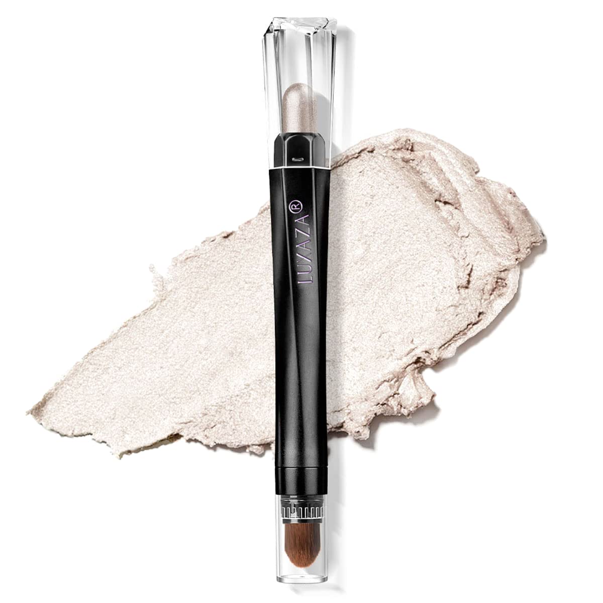 Cream Single Eyeshadow Stick with Blending Brush, Hypoallergenic Eye Shadow Stick Makeup, Pro Waterproof & Long Lasting Eye Brightener Stick, Eyeshadow Pencil Crayon Shimmer #19 Cream Single Eyeshadow Stick with Blending Brush, Hypoallergenic Eye Shadow Stick Makeup, Pro Waterproof & Long Lasting Eye Brightener Stick, Eyeshadow Pencil Crayon Shimmer #19