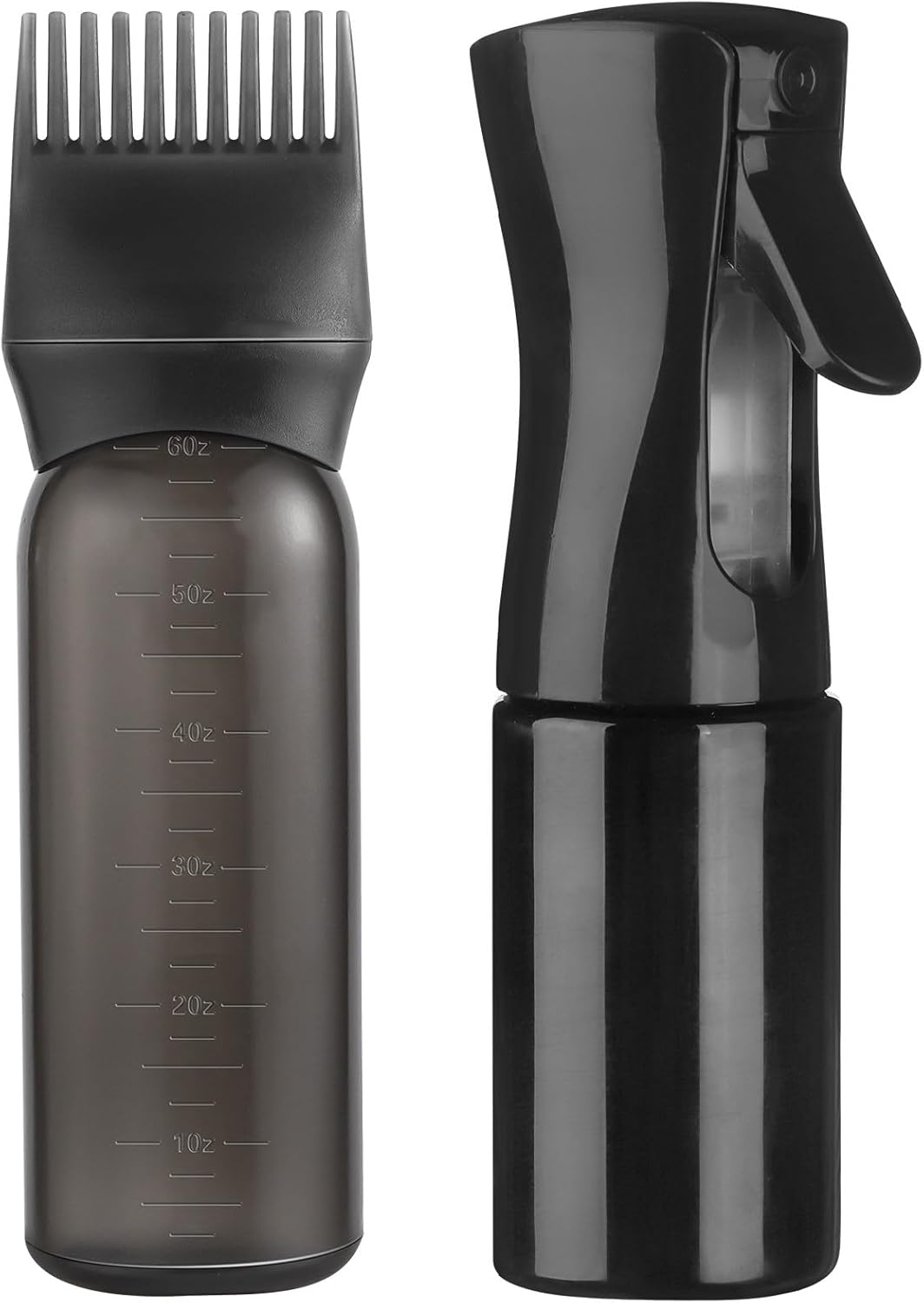 Continuous Spray Bottle and Root Comb Applicator Bottle, Hair Oiling Applicator Hair Water Mister Oil Applicator Bottle for Hairstyling (Black) Continuous Spray Bottle and Root Comb Applicator Bottle, Hair Oiling Applicator Hair Water Mister Oil Applicator Bottle for Hairstyling (Black)