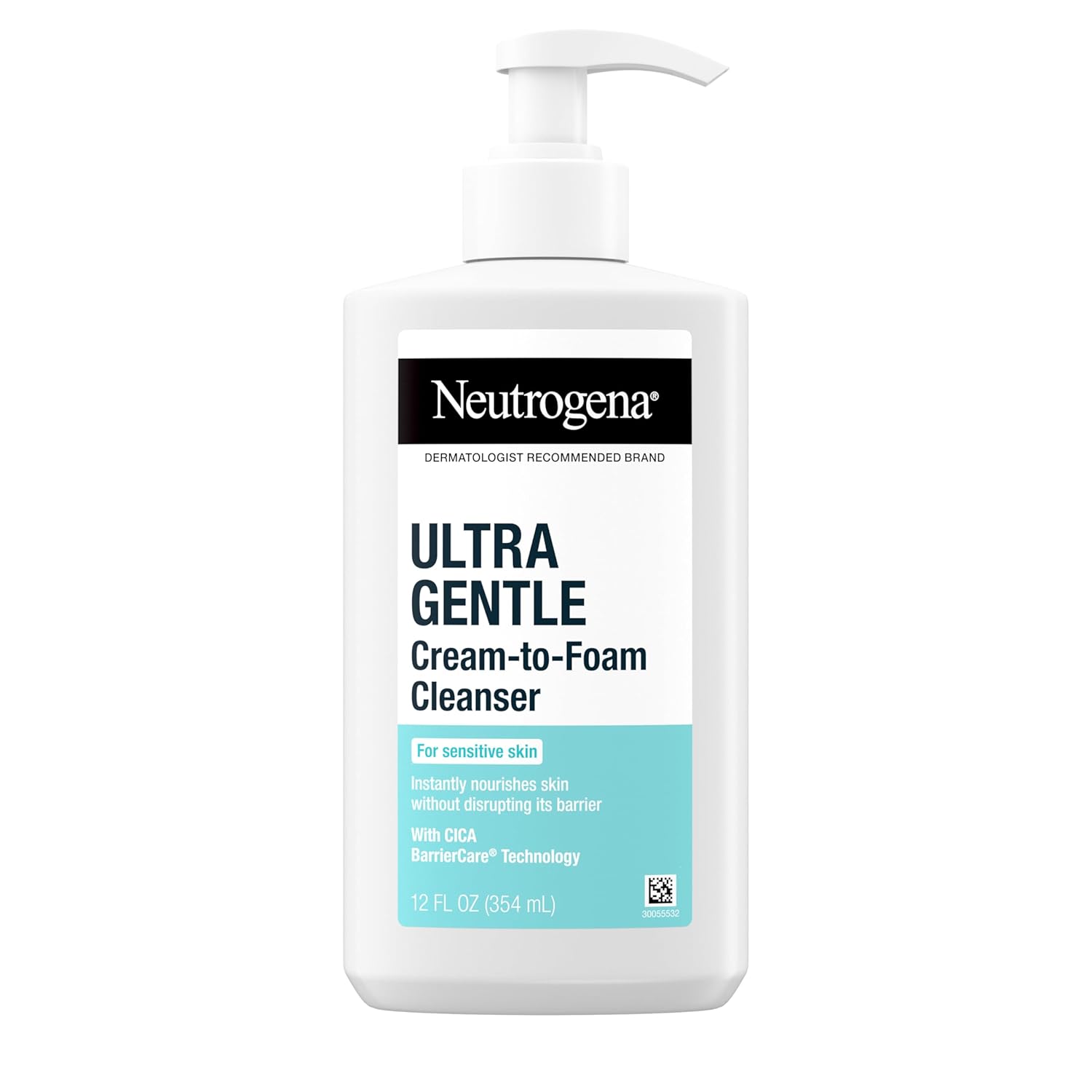 Neutrogena Ultra Gentle Cream-to-Foam Daily Facial Cleanser, Transforms from a Creamy Cleanser to a Foaming Face Wash, Gently Cleanses Sensitive Skin, Fragrance-Free, Hypoallergenic, 12 oz Neutrogena Ultra Gentle Cream-to-Foam Daily Facial Cleanser, Transforms from a Creamy Cleanser to a Foaming Face Wash, Gently Cleanses Sensitive Skin, Fragrance-Free, Hypoallergenic, 12 oz