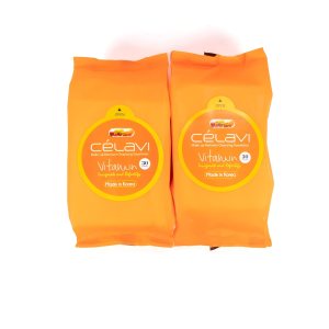 Celavi Makeup Remover Cleansing Wipes Removing Towelettes 2 Packs – 60 Sheets (Vitamin)