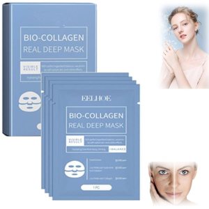 Cocobeauty Bio-Collagen Mask, Bio Collagen Face Mask Coco Beauty Overnight, Face Deep Mask, Collagen Anti Wrinkle Lifting Mask, Quasi Korean Face Mask Korean Bio-Collagen Real Deep Mask. (1*Box)