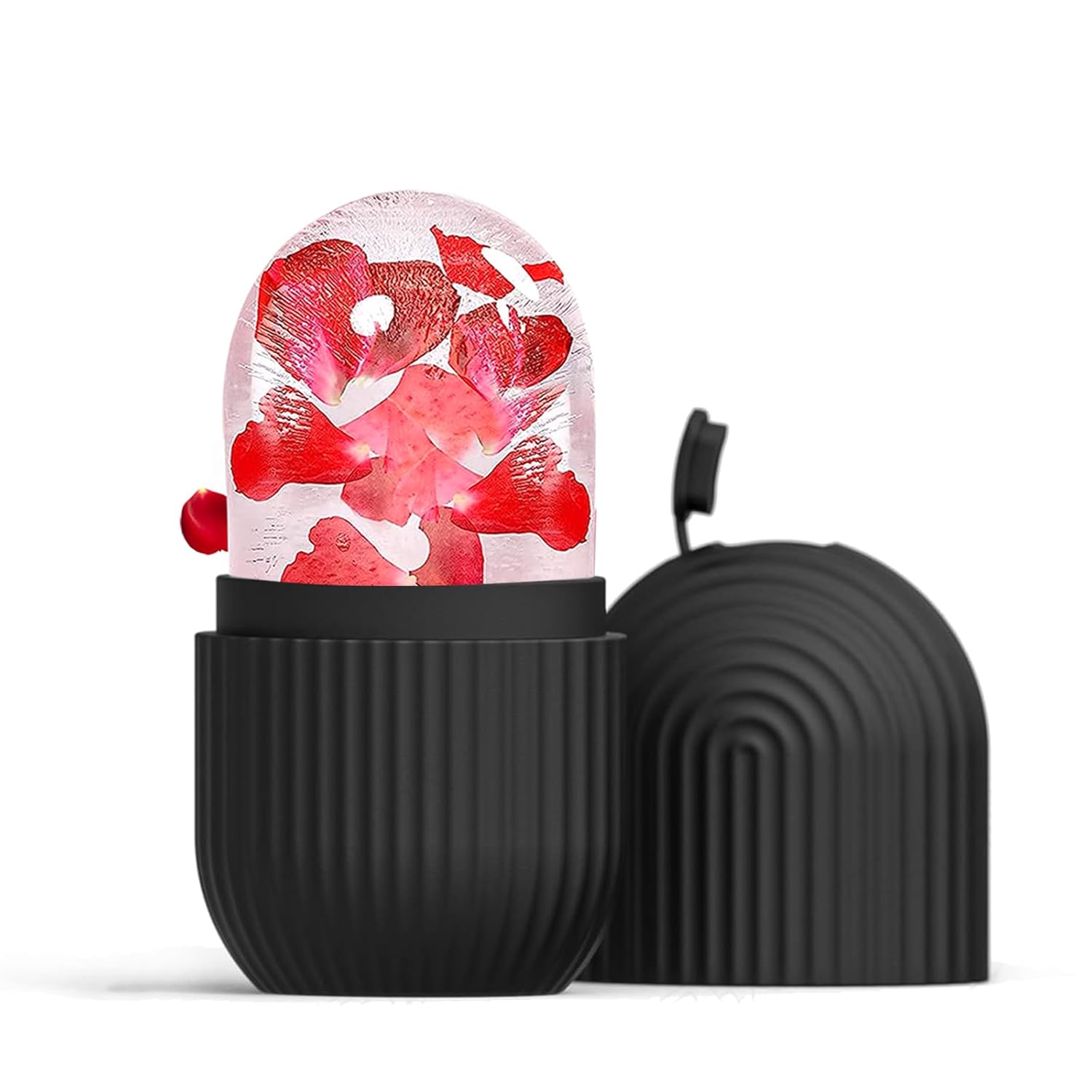 Ice Face Roller, Reusable Silicone Mold Face Massage Eye Facial Beauty Skin Care Tools Apply Ice for Shrink Pores Anti Wrinkle Reduce Puffiness Improve Skin Elasticity, Striped, Black Ice Face Roller, Reusable Silicone Mold Face Massage Eye Facial Beauty Skin Care Tools Apply Ice for Shrink Pores Anti Wrinkle Reduce Puffiness Improve Skin Elasticity, Striped, Black