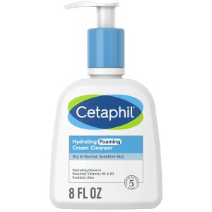 Cetaphil Cream to Foam Face Wash, Hydrating Foaming Cream Cleanser, 8 oz, For Normal to Dry, Sensitive Skin, with Soothing Prebiotic Aloe, Hypoallergenic, Fragrance Free (Packaging May Vary)