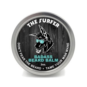 Badass Beard Care Beard Balm – The Surfer Scent, 2 Ounce – All Natural Ingredients, Keeps Beard and Mustache Full, Soft and Healthy, Reduce Itchy and Flaky Skin, Promote Healthy Growth