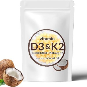 2-in-1 Vitamin D3 K2 Supplement Softgel,Vitamin D3 K2 10000iu,D3 and K2 Supplements
