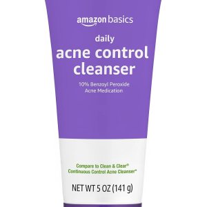 Amazon Basics Daily Acne Control Cleanser, Maximum Strength 10% Benzoyl Peroxide Acne Medication, 5 Ounce