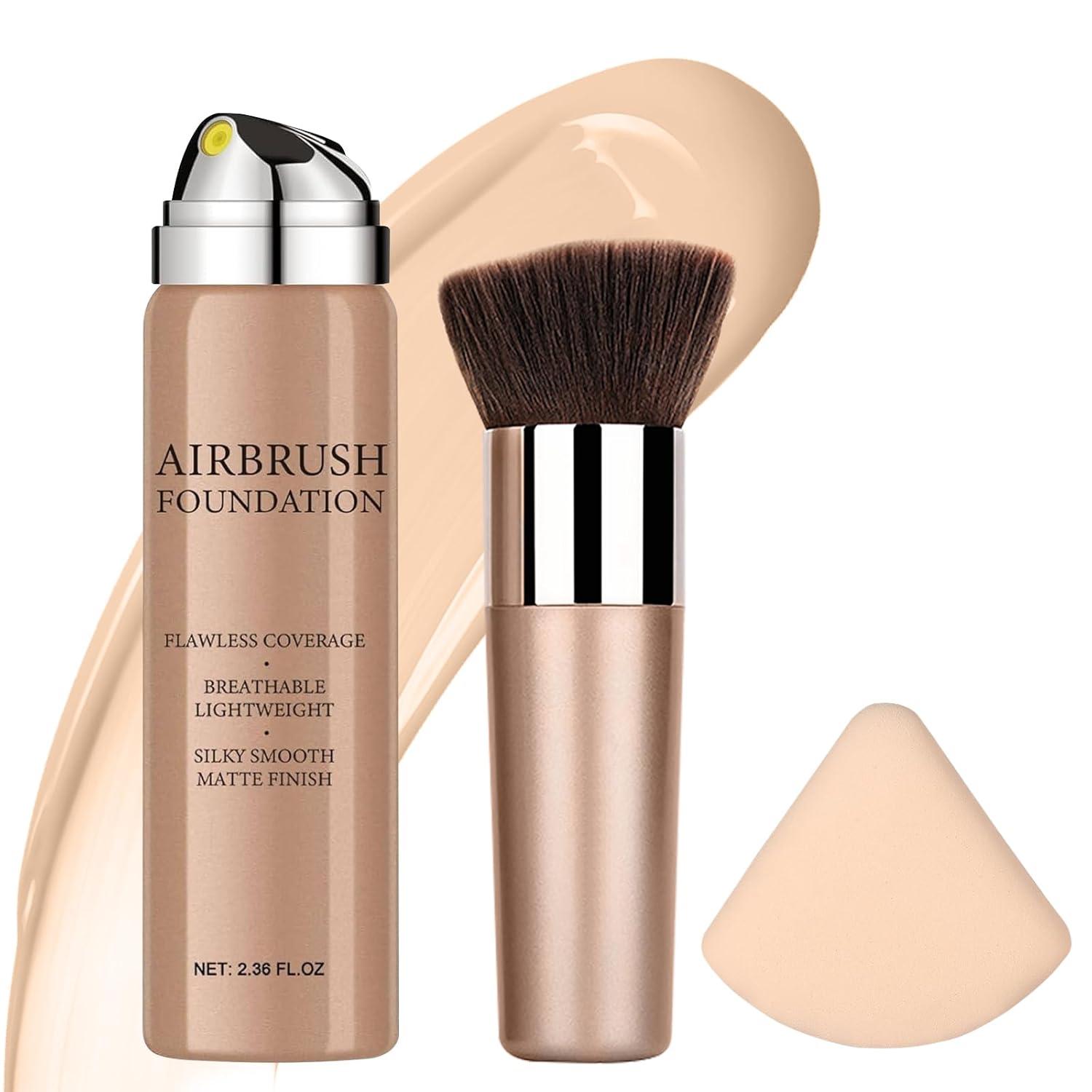 Airbrush Foundation Spray Makeup Set, Hydrating and Moisturizes Face Prime, Long Lasting Waterproof Full Coverage Foundation Mist for Color Correction, Brighten, Matte Finish, 2.36oz – #3 Nude Airbrush Foundation Spray Makeup Set, Hydrating and Moisturizes Face Prime, Long Lasting Waterproof Full Coverage Foundation Mist for Color Correction, Brighten, Matte Finish, 2.36oz – #3 Nude
