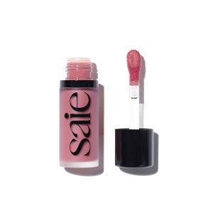 Saie Dew Blush – Lightweight Liquid Blush with a Blendable + Buildable Cream Finish – Dewy Cheek Tint with Doe Foot Wand Makeup Applicator – Mauve Blush – Chilly (.40 oz)