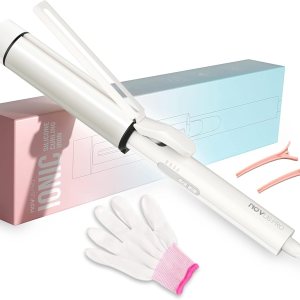 Curling Iron 1 1/2 Inch, 1.5 Inch Curling Iron Extra Large Barrel for Long Hair, Ceramic Tourmaline Curling Wand, 40000000 Negative Ions Large Barrel Curling Iron, 2 Clips & Heat-Resistant Glove