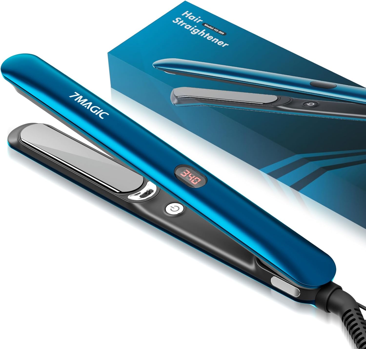 7MAGIC Hair Straightener, Negative Ion Flat Iron Hair Straightener, 1″ Ceramic Flat Iron with LCD, Professional 2 in 1 Hair Iron for Thick Hair, 11 Heat Settings Styling Tool 7MAGIC Hair Straightener, Negative Ion Flat Iron Hair Straightener, 1″ Ceramic Flat Iron with LCD, Professional 2 in 1 Hair Iron for Thick Hair, 11 Heat Settings Styling Tool