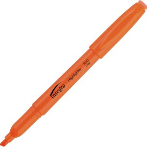 Integra Pen Style Fluorescent Orange Highlighters (Pack of 12)