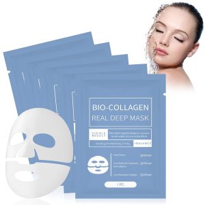 Sungboon Collagen Mask, Biodance Collagen Face Mask, Bio Collagen Face Mask Overnight, Deep Collagen Anti Wrinkle Lifting Mask, Collagen Mask for Face, For Lifting, Firming, And Moisturizing (5PC)