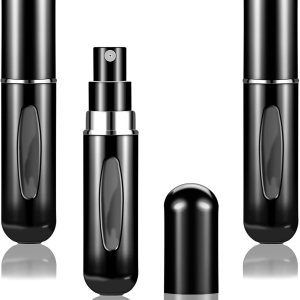 Atomizer Perfume Bottle Refillable,Atomizer Travel Bottles,Portable Mini Perfume Atomizer Bottle Spray for Traveling and Outgoing 5ml/0.2oz (3Pcs Black)