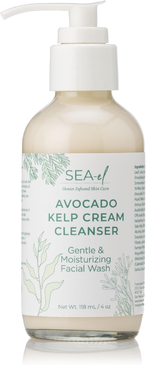 Avocado & Kelp Cream Cleanser Non-Foaming Gentle Deep Cleanse to Purify Tone & Firm – Moisturizing Natural Face Wash for Women & Men – 4 Oz Avocado & Kelp Cream Cleanser Non-Foaming Gentle Deep Cleanse to Purify Tone & Firm – Moisturizing Natural Face Wash for Women & Men – 4 Oz