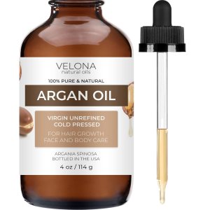 velona Argan Oil – 4 oz (With Dropper) | Morocco Oil For Hair Growth, Skin, Body and Face Care | Unrefined, Cold Pressed | 100% Natural and Moisturizing Carrier Oil | Cap Kit