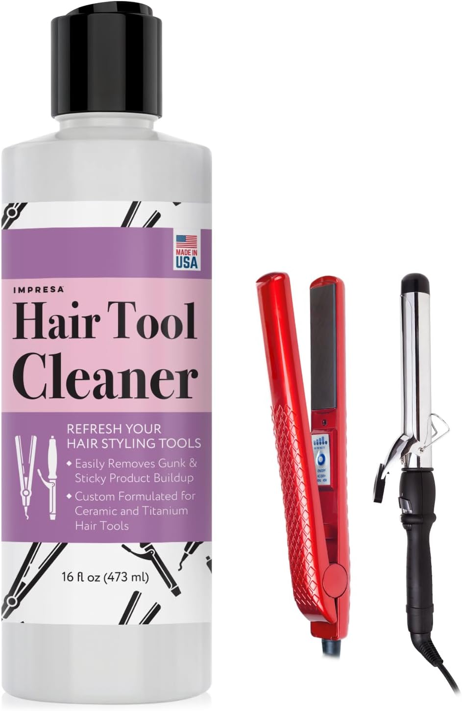 16oz. Flat Iron Hair Straightener & Curling Iron Cleaner – Keep Hair Styling Tools Working Effectively with Hot Iron Cleaner Solution – Made in USA Curling & Flat Iron Cleaner – Cosmetology Supplies 16oz. Flat Iron Hair Straightener & Curling Iron Cleaner – Keep Hair Styling Tools Working Effectively with Hot Iron Cleaner Solution – Made in USA Curling & Flat Iron Cleaner – Cosmetology Supplies