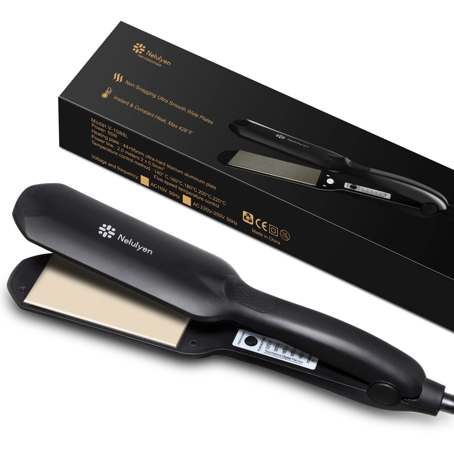 Professional Hair Straightener Flat Iron for thick hair, 1.7” Extra-Large Flat Iron for Hair, 30s Fast Heating Straightening Iron for All Hairstyles, Gift for Girls Women Professional Hair Straightener Flat Iron for thick hair, 1.7” Extra-Large Flat Iron for Hair, 30s Fast Heating Straightening Iron for All Hairstyles, Gift for Girls Women