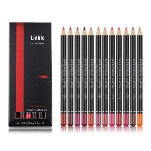 Matte Lip Liner Pencil Set – 12 Assorted Colors Natural Lip Makeup Soft Pencils Waterproof and Long Lasting Velvet Lip Liners (red, pink, rose, plum, peach, cherry, dark brown etc)