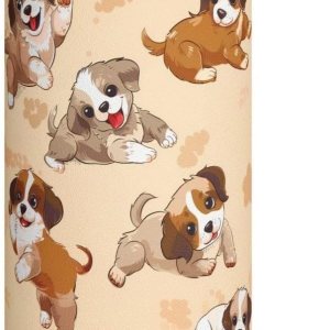 Insulated Water Bottle Thermos, 18oz, Cute Puppy Dogs – Double Walled Stainless Steel, Keeps Drinks Hot or Cold